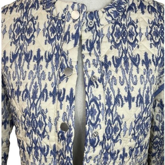 Blank NYC Blue and Cream quilted jacket NEW floral escape printed cottagecore - Picture 7 of 11